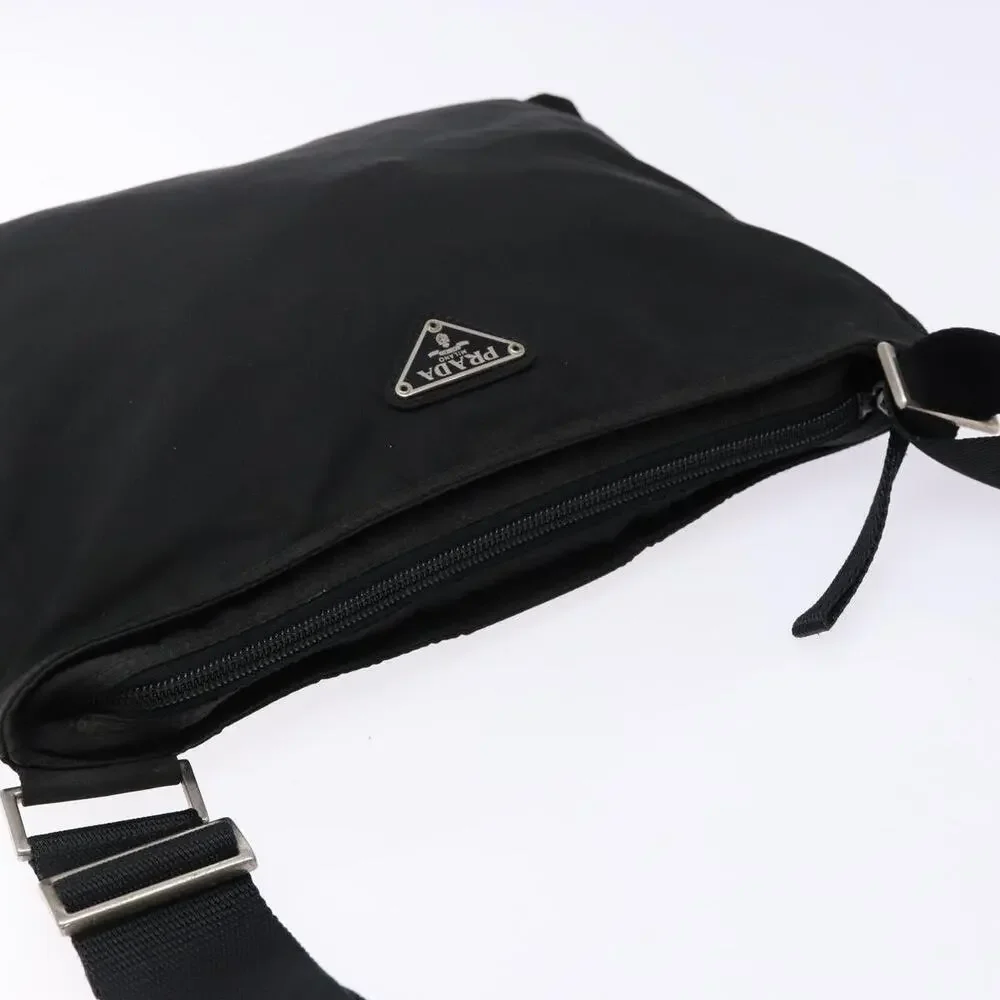PRADA Shoulder Bag Nylon Black Silver - Picture 6 of 12